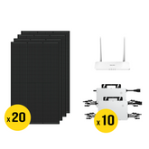 Complete 8kW DIY solar grid-tie kit with 20 REC 405W solar panels, Hoymiles micro inverters, and all necessary mounting components. Ideal for 150A electrical panels. Ships across Canada